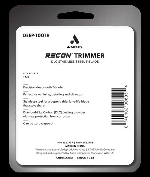 Andis RECON™ Replacement T-Blade (562757) — DLC Deep-Tooth | Zero-Gap Capable