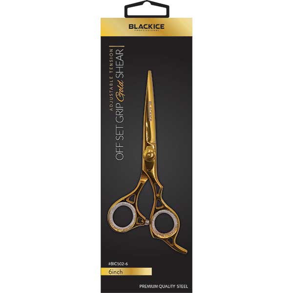 Black Ice Off Set Adjustable Gold 6 inch Shear