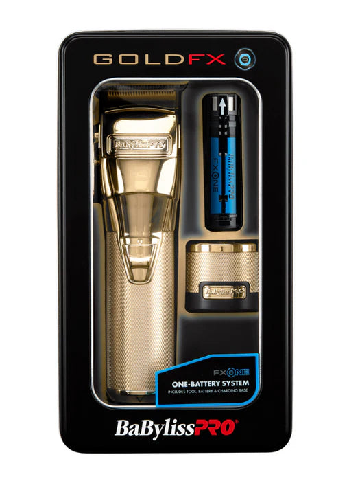 BaBylissPRO FXONE GOLDFX All-Metal Interchangeable-Battery Cordless Clipper (FX899G)
