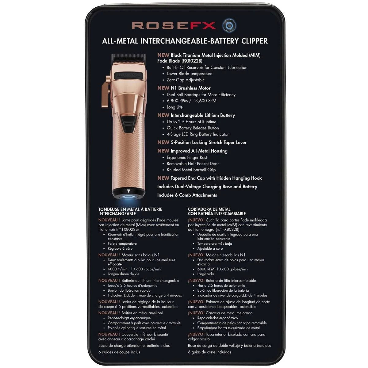 BaBylissPRO FXONE RoseFX Clipper FX899RG
