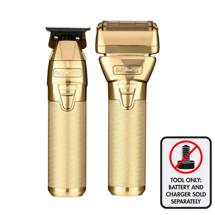 BaBylissPRO FXONE™ GoldFX Trimmer & Double Foil Shaver Value Set– Gold DLC/Titanium Blade & Hypoallergenic Foils Tool Only (FX1FSTGTO)