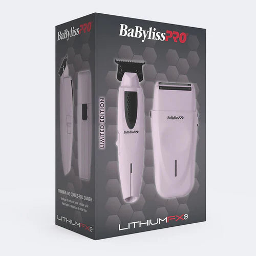 BaBylissPRO® LithiumFX+ Pink Trimmer & Foil Shaver Set – Cordless Barber Detail & Close-Shave Combo Kit