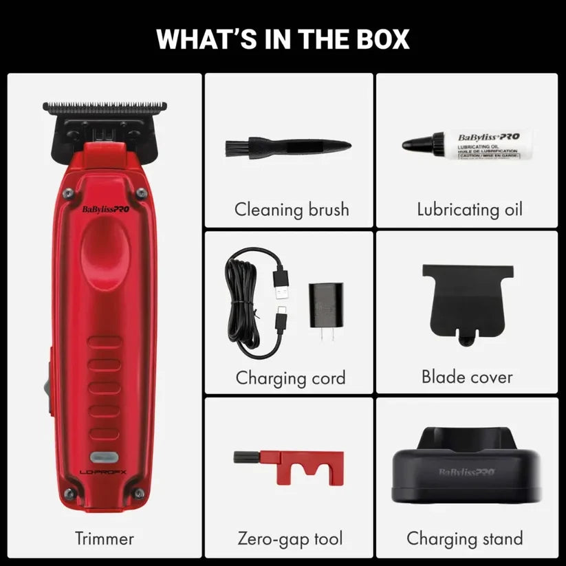 BaBylissPRO Lo-ProFX Compact Trimmer โ Metallic Red FX72RD