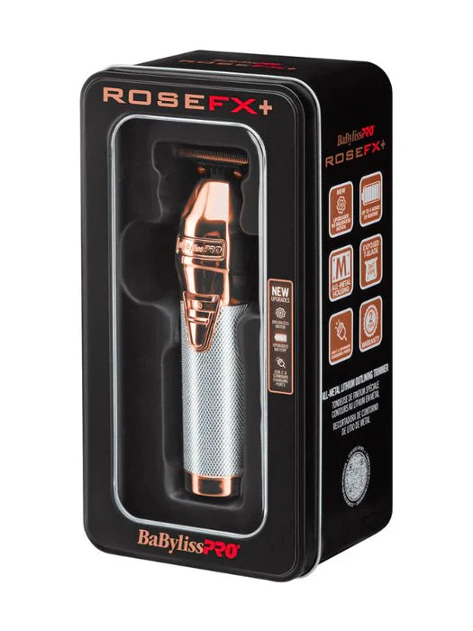 BaBylissPRO RoseFX+ Outlining Cordless Trimmer – Titanium Deep-Tooth T-Blade, 4hr Runtime, USB-C Fast Charging (FX787NRG)