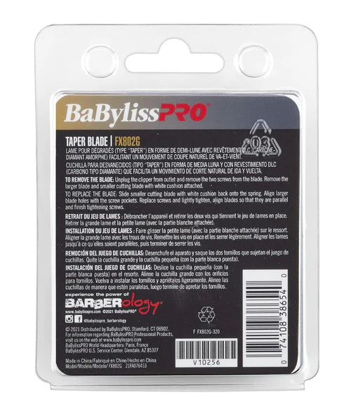 BaBylissPRO® DLC Titanium Taper Blade (FX802G) – Gold Replacement Blade for FX870, FX890, FX825, FX673N & All 2-Hole Systems