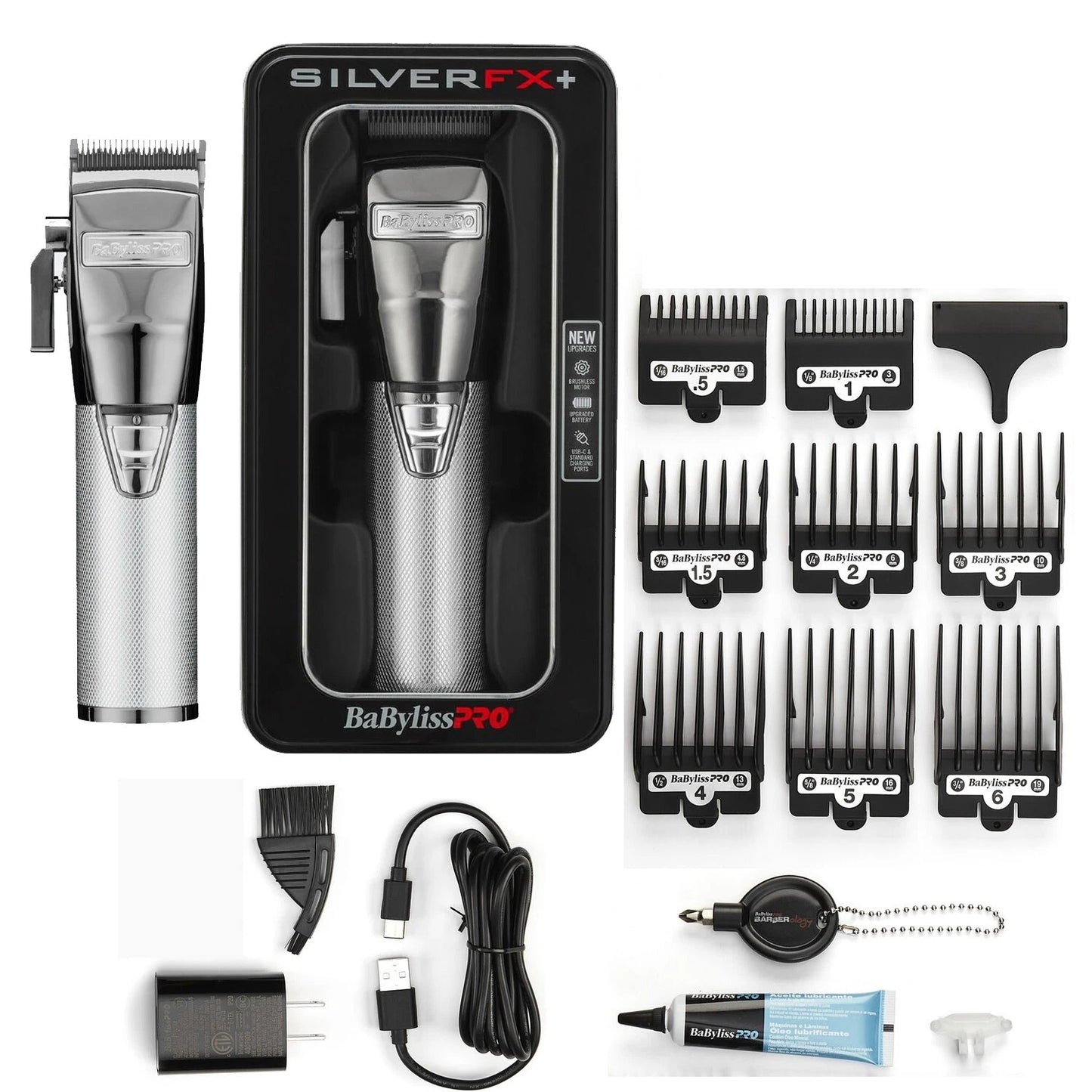 BaBylissPRO FX870S Silver Cordless Clipper – Professional Closeout Edition (Limited Stock