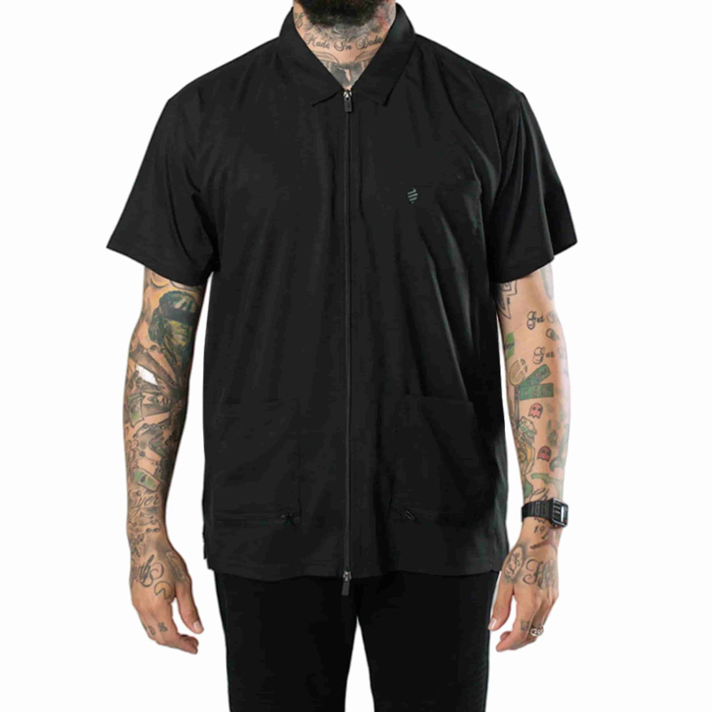 Barber Strong™ Professional Barber Jacket – Black | Lightweight, Water-Resistant NanoShield Barber Uniform