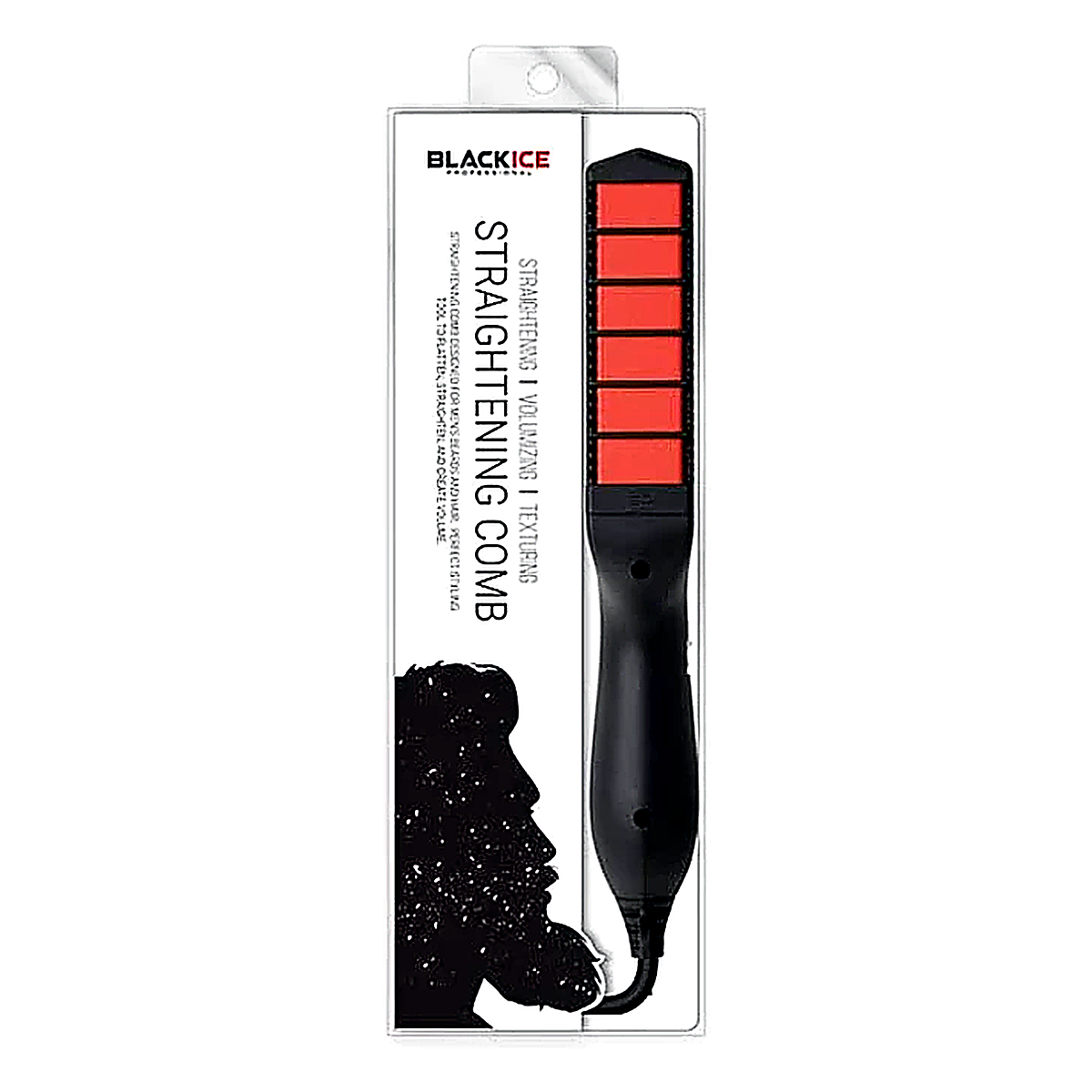 Black Ice Electric Straightening Comb – Men's Beard & Hair Styling Tool