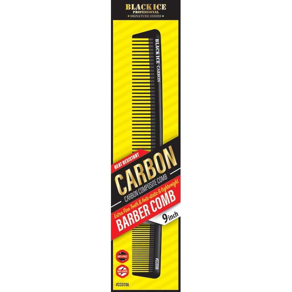 Black Ice Carbon Barber Comb 9in
