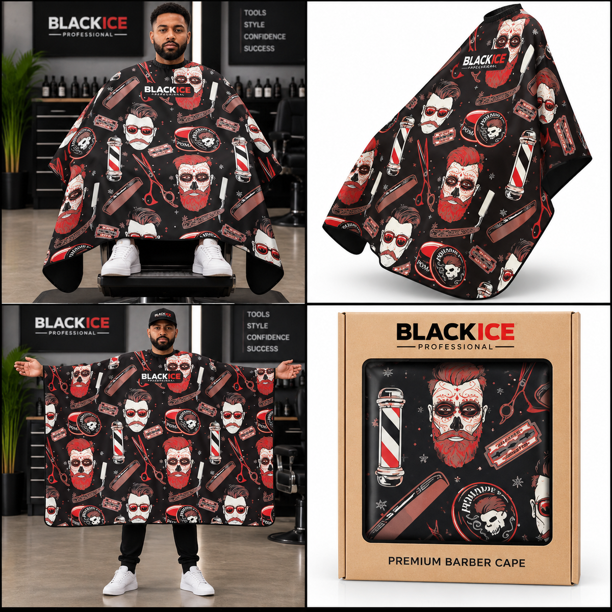 Black Ice Cutting Cape- Hipster