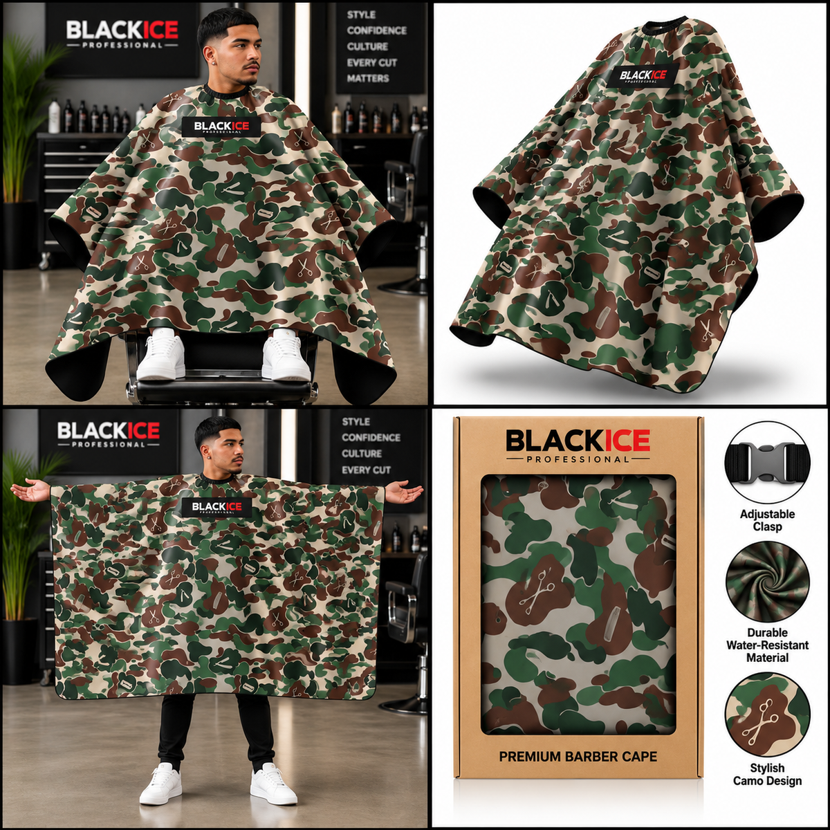 Black Ice Cutting Cape- Camo