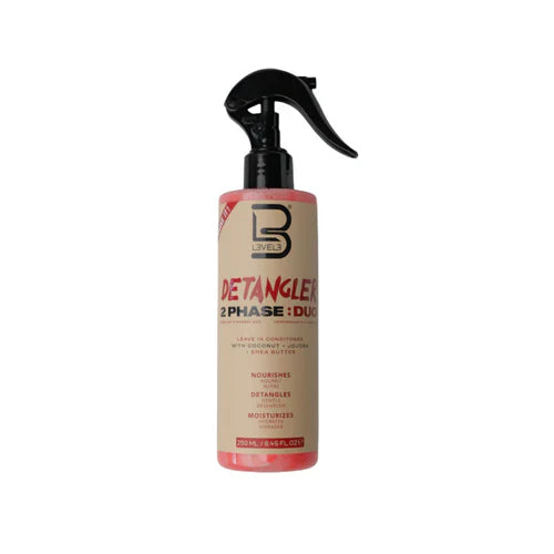 L3VEL3 / Level 3 2-Phase Detangling Spray 250ml – Leave-In Detangler for Moisture, Slip & Frizz Control