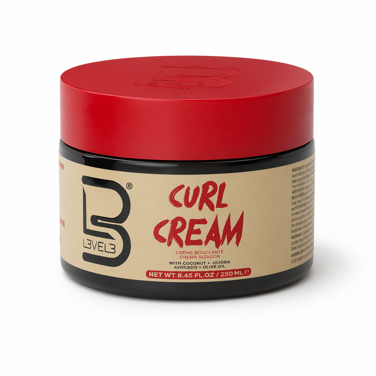 L3VEL3 (Level 3 Hydrating Curl Cream 250ml – Curl Defining Cream for Moisture, Frizz Control & Shine