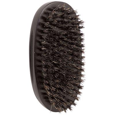 Scalpmaster™ Oval Palm Brush – Natural Boar Bristle 9-Row 5" Black Wood Handle Hair & Wave Brush