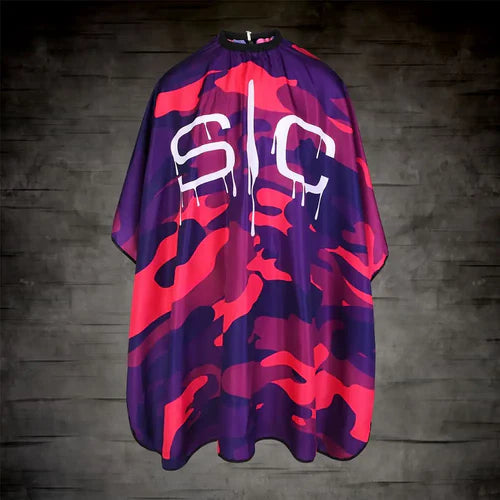 StyleCraft™ Pink Camo Barber Cape – 57.5" Anti-Static, Water-Resistant Hair Cutting Cape with Adjustable Neck Closure (SC323PK)
