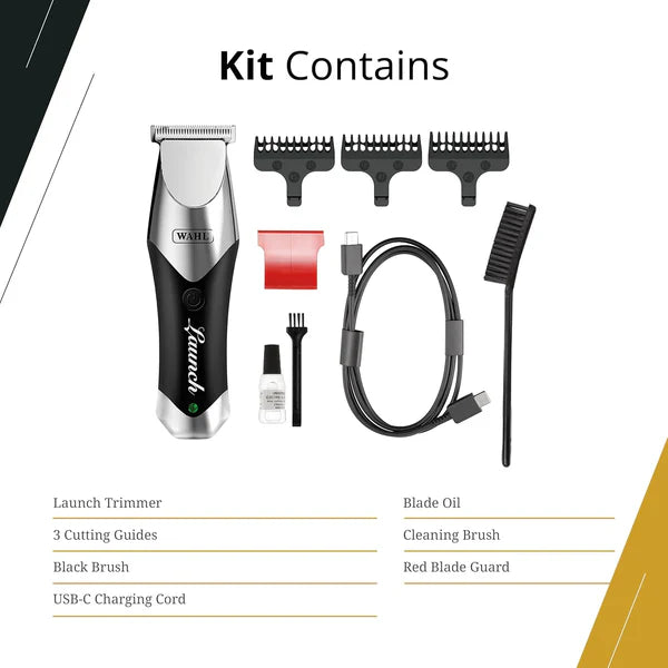 Wahl™ Launch Cordless Zero-Gap T-Blade Trimmer — Pro Detailer, 6,000 RPM, 2hr Runtime