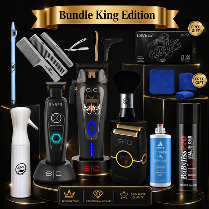StyleCraft Elite 3-Tool Luxury System – 360 Jeezy Clipper + Saber Trimmer + Instinct Metal Shaver + 10 Premium Accessories | Bundle King Grand Opening Edition