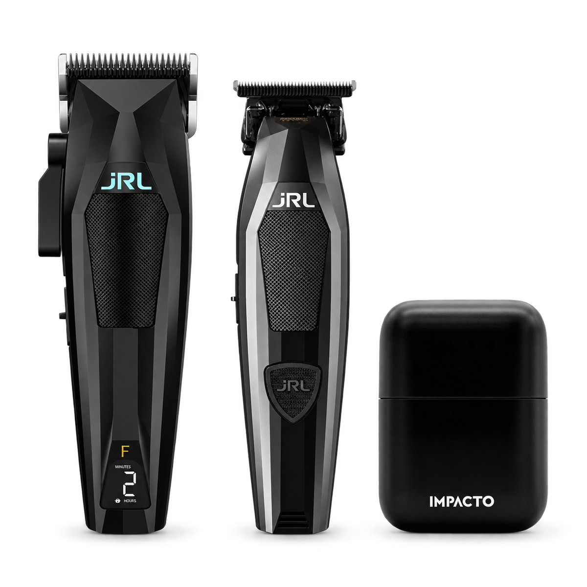 JRL 3000C Compact Black 3-Tool Premium Bundle – Diamante Trimmer + Cocco Triple-Foil Shaver – clipper, trimmer and shaver