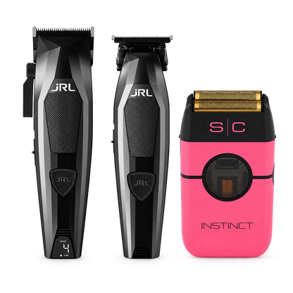 JRL Diamante Black + Instinct Metal Shaver 3-Tool Premium Bundle – clipper, trimmer and shaver