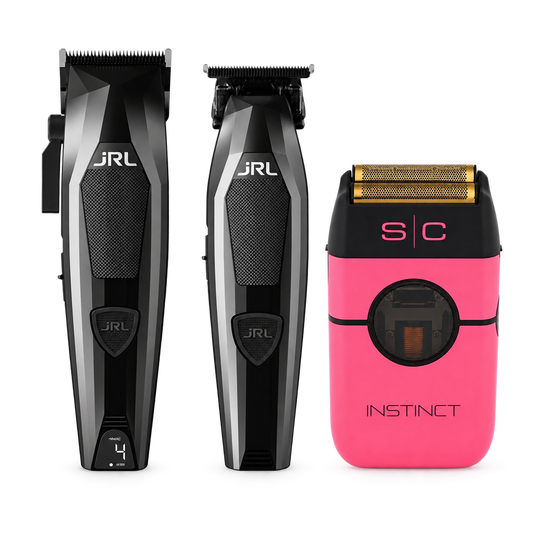 JRL Diamante Black + Instinct Metal Shaver 3-Tool Premium Bundle – clipper, trimmer and shaver
