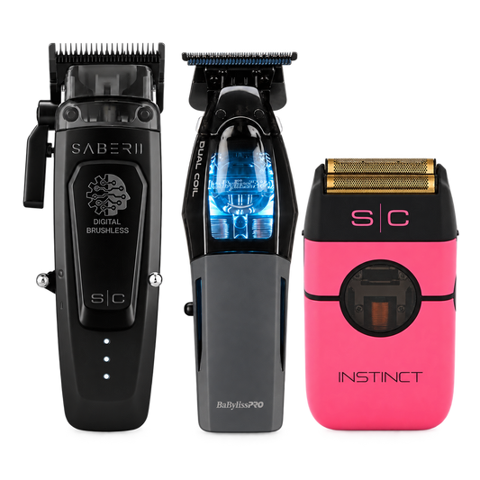 Saber + Dual-Coil + Instinct 3-Tool Luxury Performance Bundle – clipper, trimmer and shaver