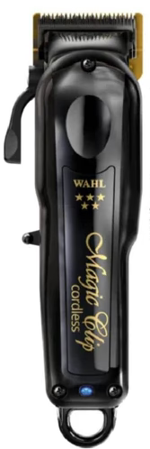 Wahl™ 5 Star Magic Clip Black Cordless Clipper – DLC/Titanium Stagger-Tooth Fade Machine for Blending, Bulk Removal & All-Texture Cutting