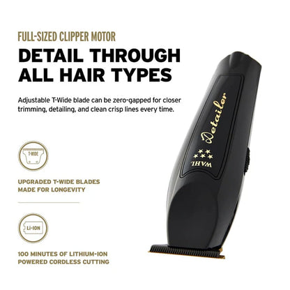 Wahl™ 5 Star Cordless Barber Combo – Magic Clip® + Detailer Li® with DLC/Titanium Blades for Fades, Lineups & All-Texture Cutting