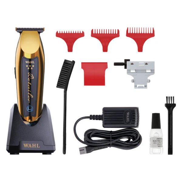 Wahl 5-Star Gold Cordless Detailer Li Trimmer (8171-700) – DLC Titanium T-Wide Zero-Gap Liner for Precision Detailing(8171-700)