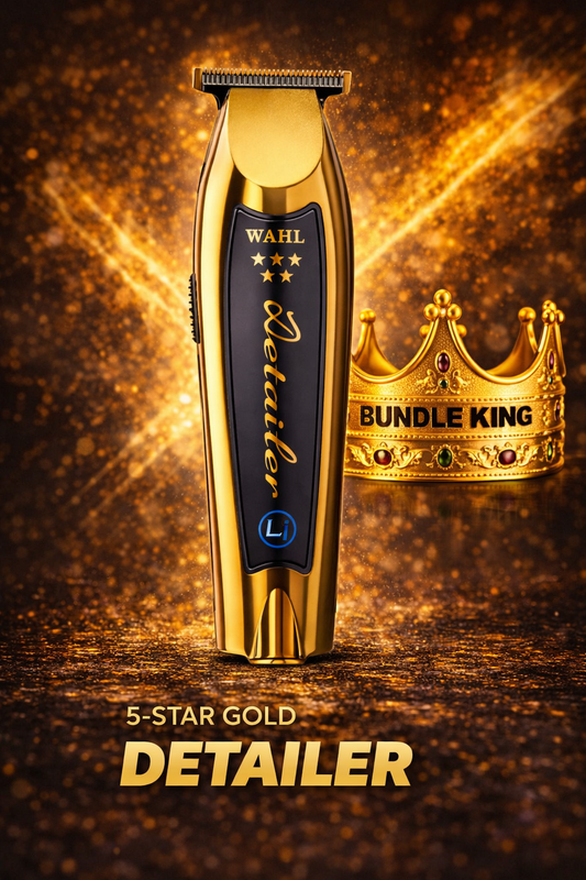 Wahl 5-Star Gold Cordless Detailer Li Trimmer (8171-700) – DLC Titanium T-Wide Zero-Gap Liner for Precision Detailing(8171-700)