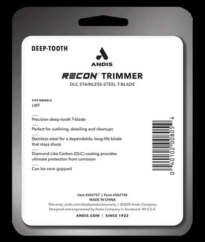 Andis RECON™ Replacement T-Blade (562757) — DLC Deep-Tooth | Zero-Gap Capable