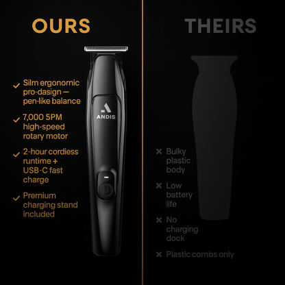 Andis™ Slimline PRO II Trimmer — Black Chrome | 7,000 SPM, USB-C, 2hr Runtime