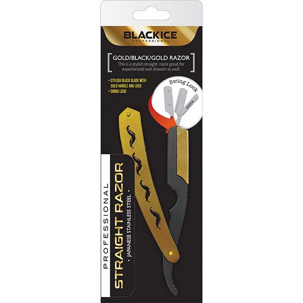 Black Ice Gold/ Black/ Gold Straight Razor