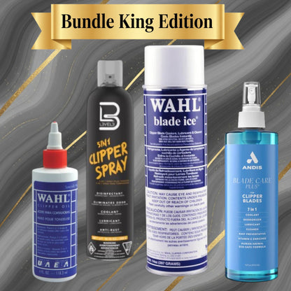 BK Pro Blade Maintenance Kit – Andis 7-in-1, Wahl Blade Ice & L3VEL3 Spray | Monthly Subscription | Bundle King