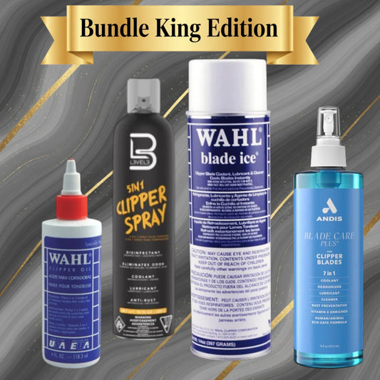 BK Pro Blade Maintenance Kit – Andis 7-in-1, Wahl Blade Ice & L3VEL3 Spray | Monthly Subscription | Bundle King
