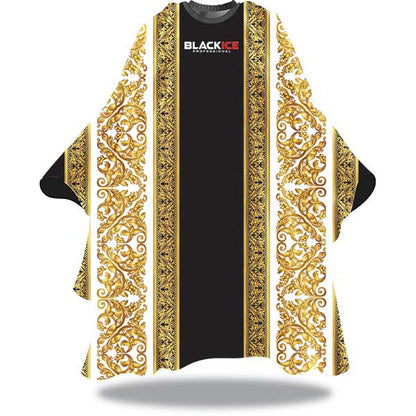 Black and gold ornate shirt with 'Black Ice' branding on a white background