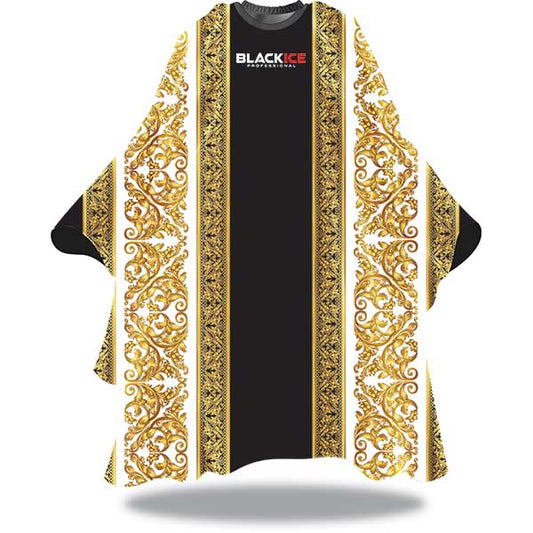 Black and gold ornate shirt with 'Black Ice' branding on a white background