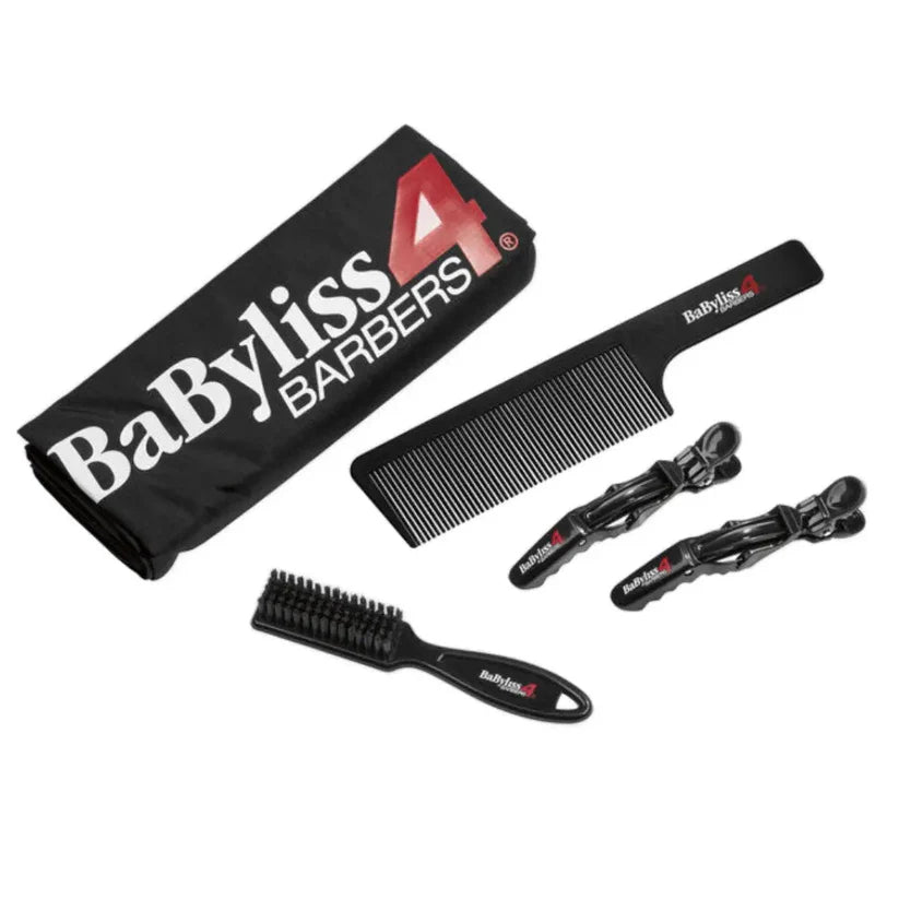 BaByliss4Barbers™ Essential Barber Kit – All-In-One Starter Set with Cape, Clips, Fade Brush & Comb