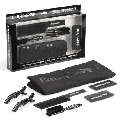 BaByliss4Barbers™ Essential Barber Kit – All-In-One Starter Set with Cape, Clips, Fade Brush & Comb