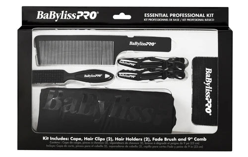 BaByliss4Barbers™ Essential Barber Kit – All-In-One Starter Set with Cape, Clips, Fade Brush & Comb