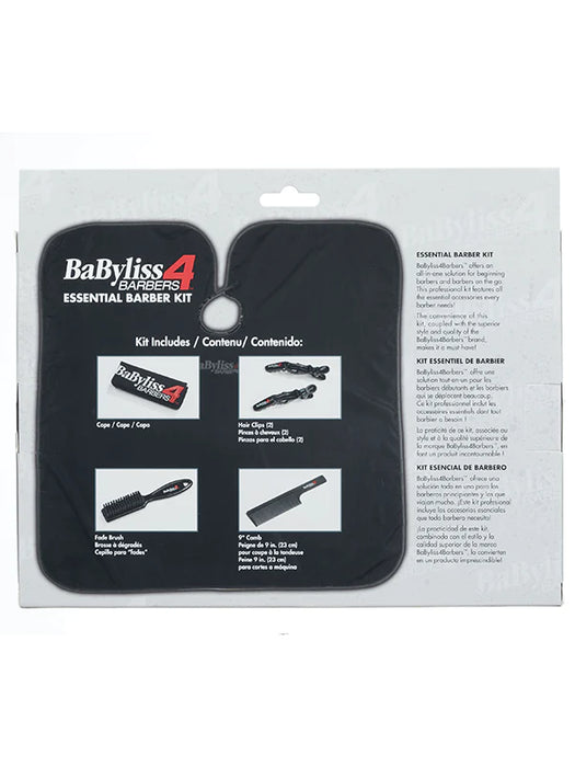 BaByliss4Barbers™ Essential Barber Kit – All-In-One Starter Set with Cape, Clips, Fade Brush & Comb