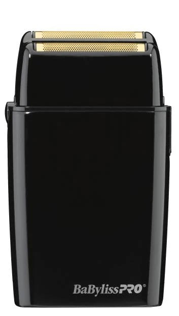 BaBylissPRO BlackFX Double Foil Shaver FXFS2B – Cordless Professional Barber Foil Shaver with Titanium Hypoallergenic Foils & Metal Housing