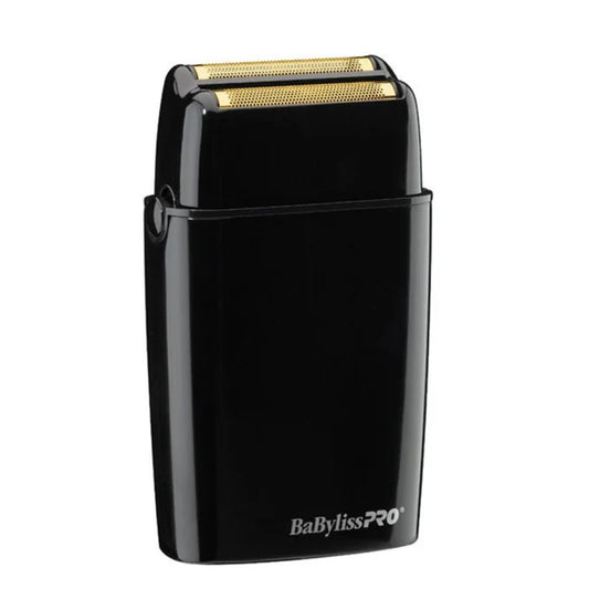 BaBylissPRO BlackFX Double Foil Shaver FXFS2B – Cordless Professional Barber Foil Shaver with Titanium Hypoallergenic Foils & Metal Housing