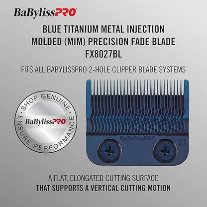 BaBylissPRO® FX8027BL Blue Titanium Precision Fade Blade – Replacement Blade for FX899, FX870, FX829, FX825 & FX673 Clippers