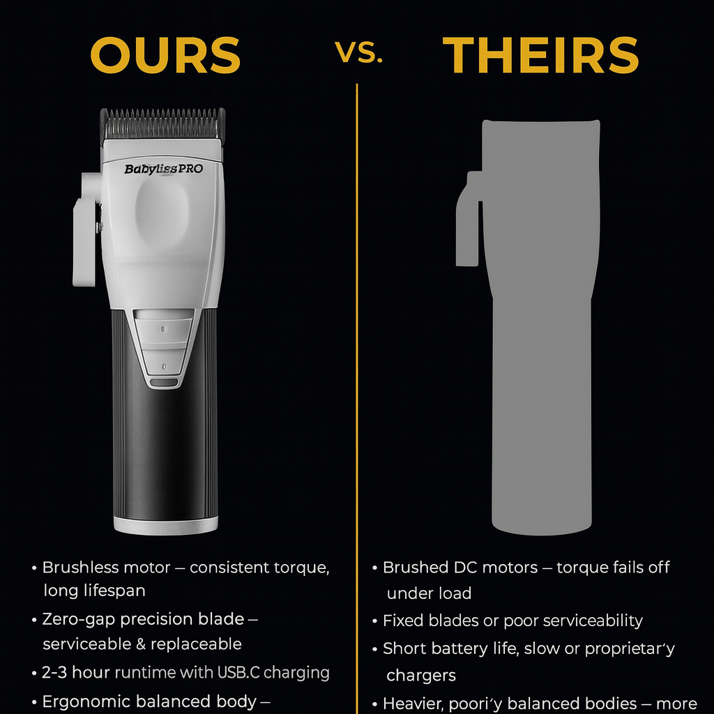 BaBylissPRO™ CoreFX Cordless Clipper (FX86) — Brushless Pro Motor, Zero-Gap Precision