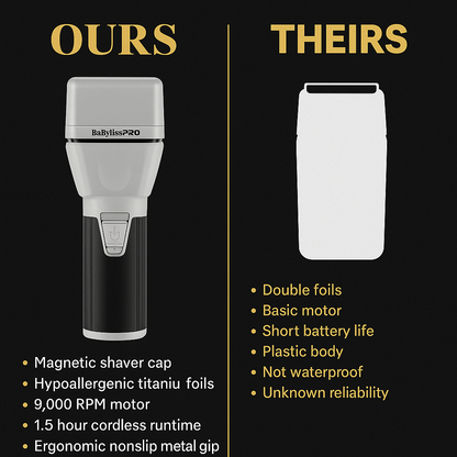 BaBylissPRO™ CoreFX Cordless Double-Foil Shaver (FX75FS2) — Hypoallergenic Titanium Foils  Suggested SKU: