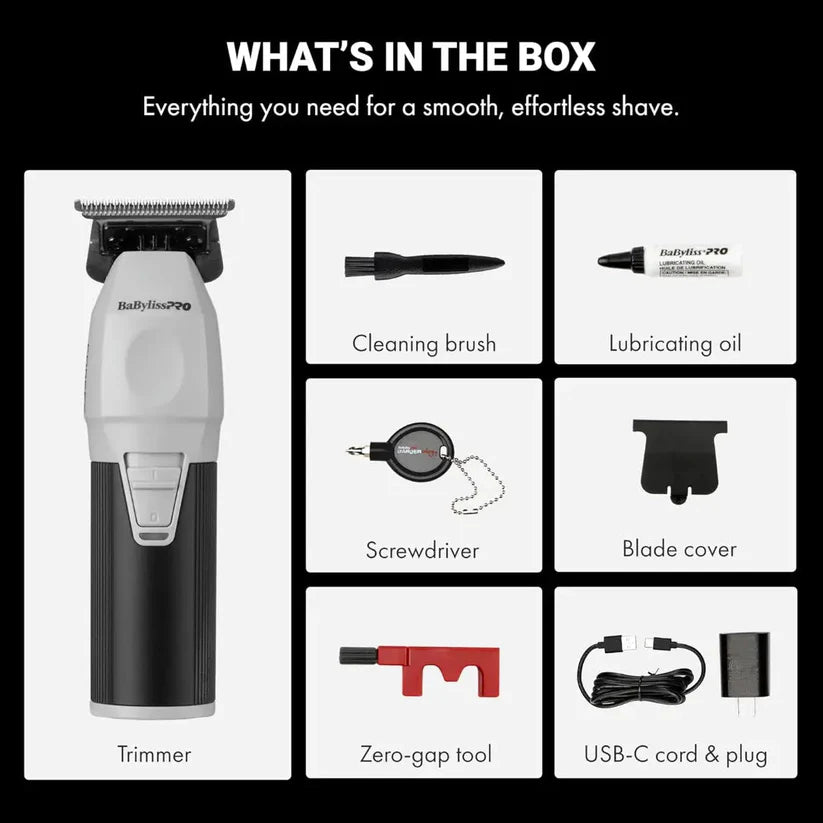 BaBylissPRO™ CoreFX™ Cordless Trimmer FX76 — 6,800 RPM Stainless T-Blade, USB-C, 90-Min Run Time
