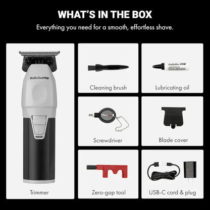 BaBylissPRO™ CoreFX™ Cordless Trimmer FX76 — 6,800 RPM Stainless T-Blade, USB-C, 90-Min Run Time
