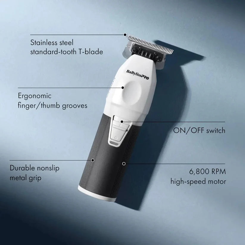 BaBylissPRO™ CoreFX™ Cordless Trimmer FX76 — 6,800 RPM Stainless T-Blade, USB-C, 90-Min Run Time