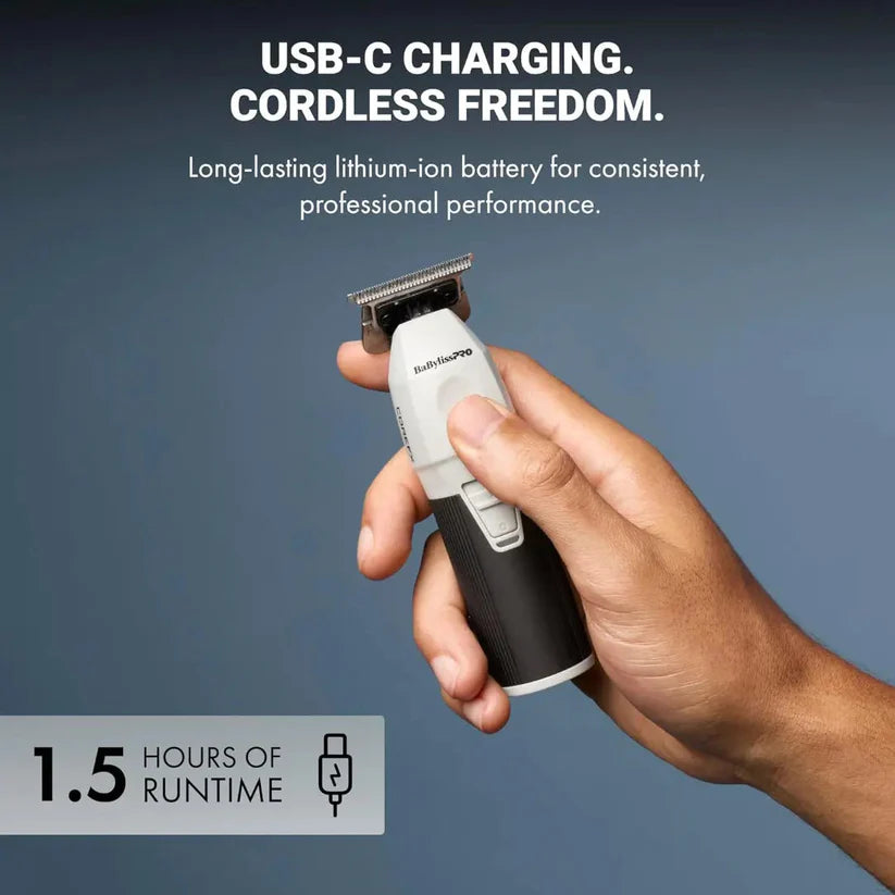 BaBylissPRO™ CoreFX™ Cordless Trimmer FX76 — 6,800 RPM Stainless T-Blade, USB-C, 90-Min Run Time