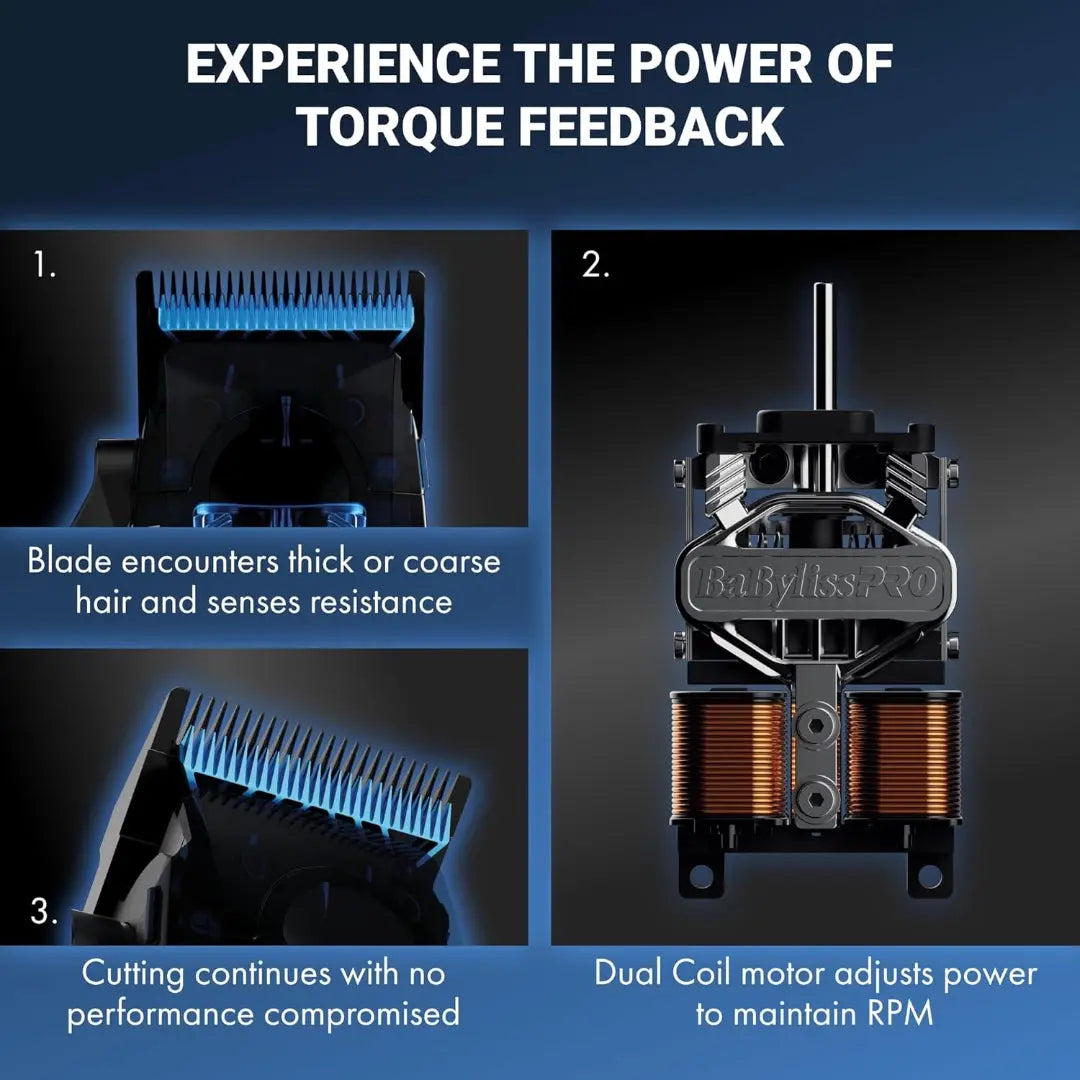 BaBylissPRO Dual-Coil 9,500 RPM Cordless Clipper – MIM Space Blade (FX95C)